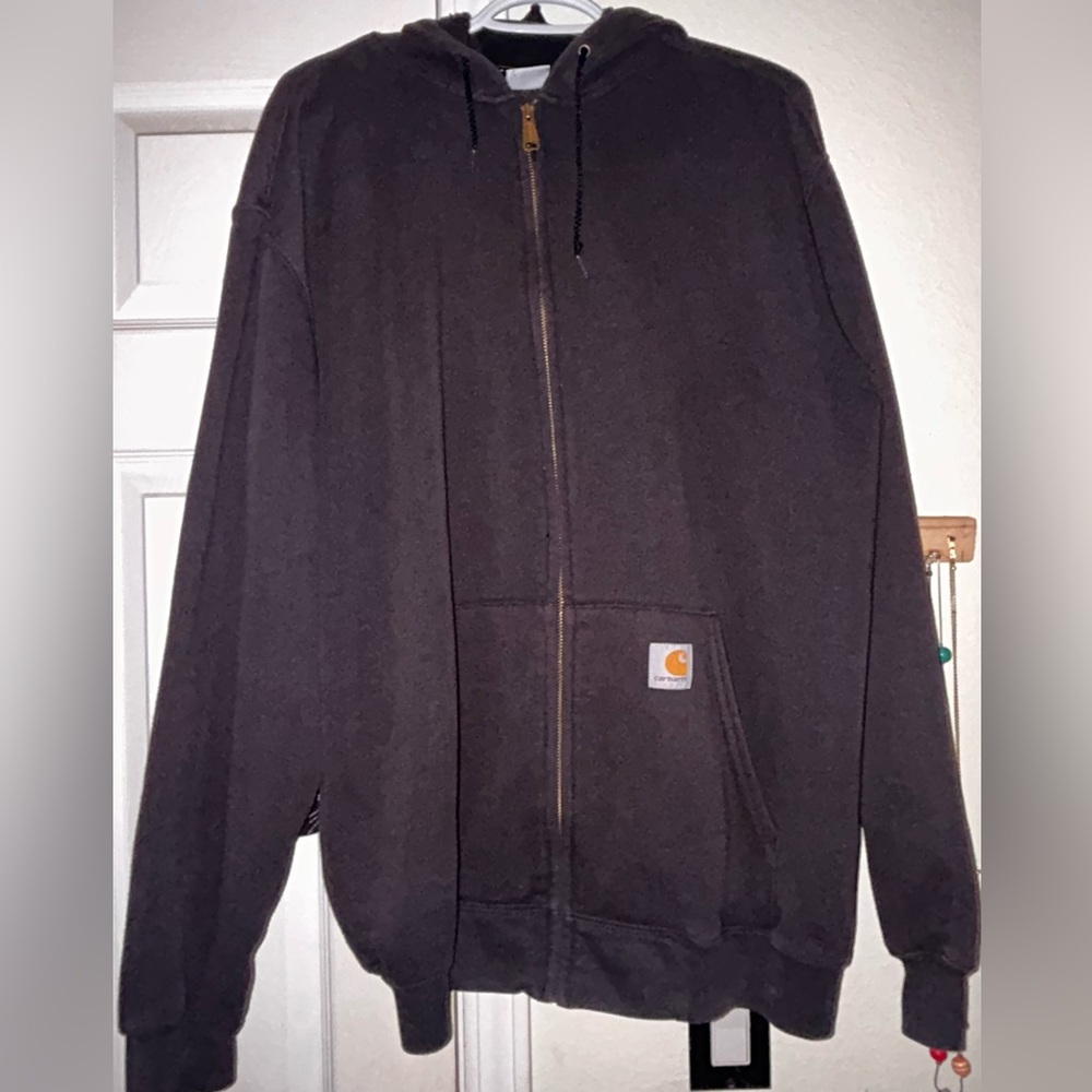 Carhartt Men's Dark Black Zip-Up Sweater